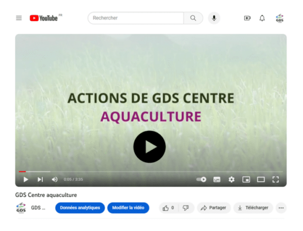 Action GDS Centre En Vidéo Aquaculture YOUTUBE