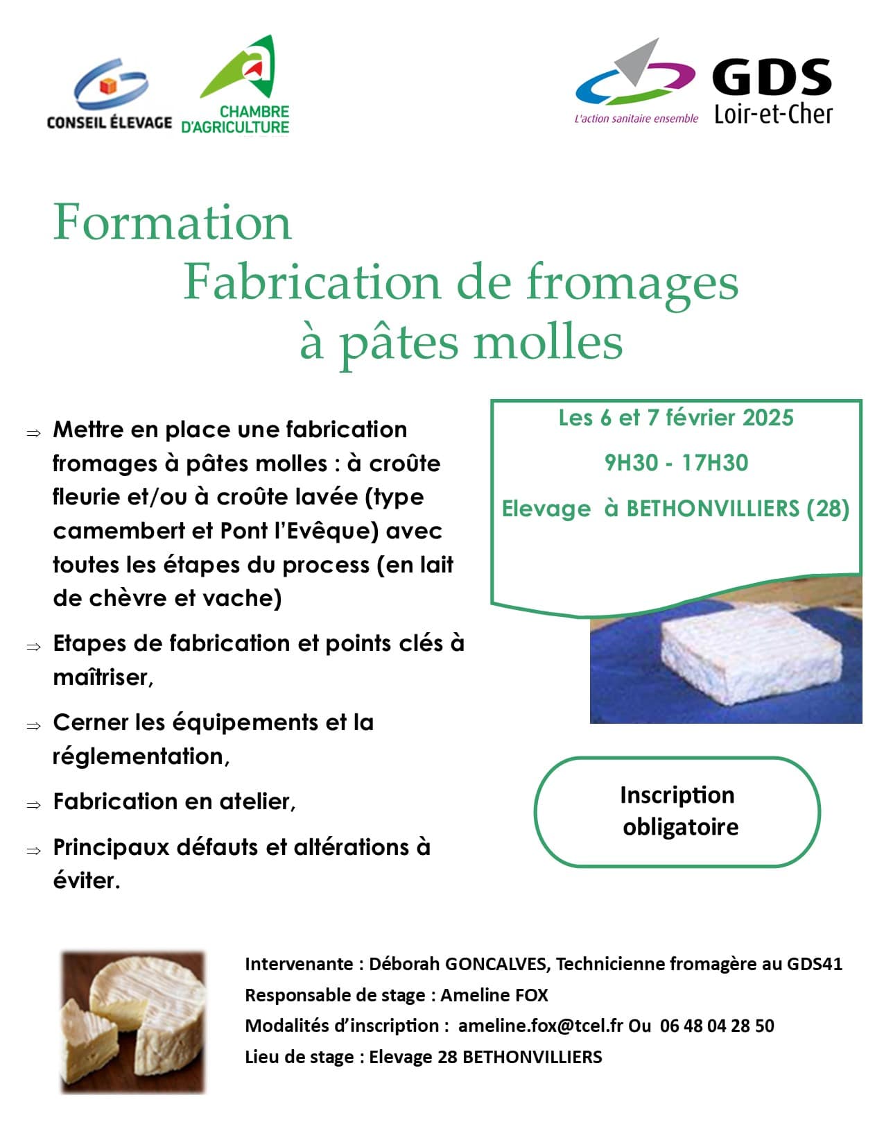 Formation : Fabrication de fromages à pâtes molles