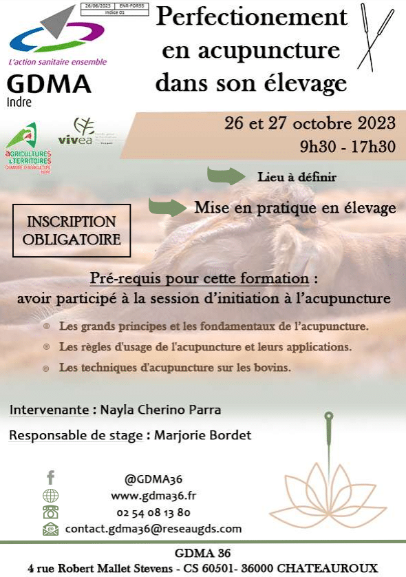 Perfectionnement en acupuncture dans son élevage